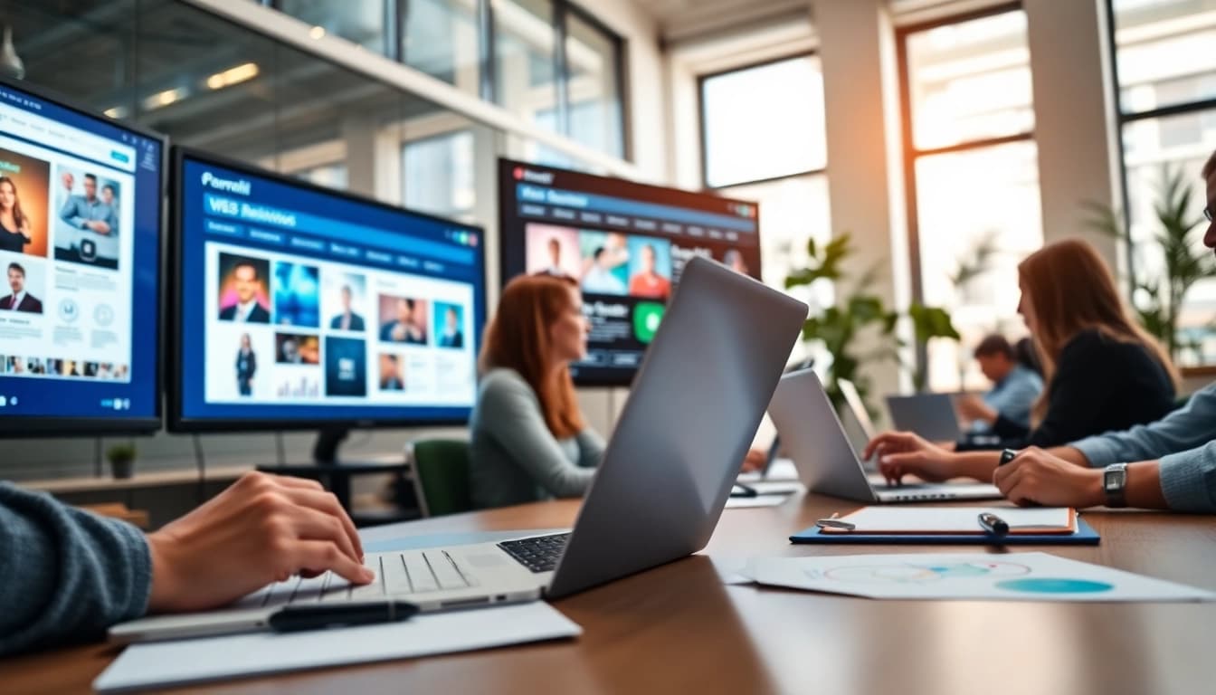 Marcel Hüsig arbeitet an innovativem Webdesign in einem modernen Büro.