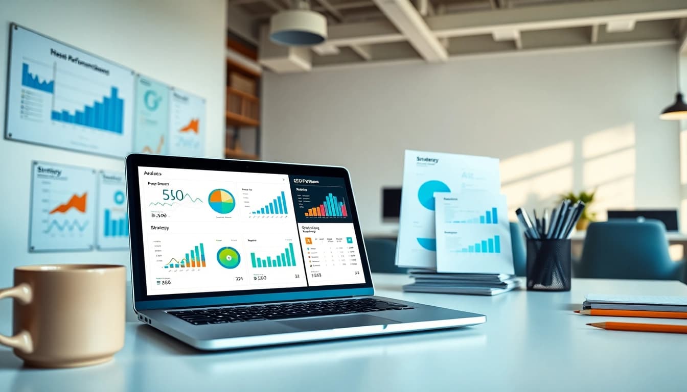 Visual representation of SEO performance analysis with a focus on digital marketing metrics.