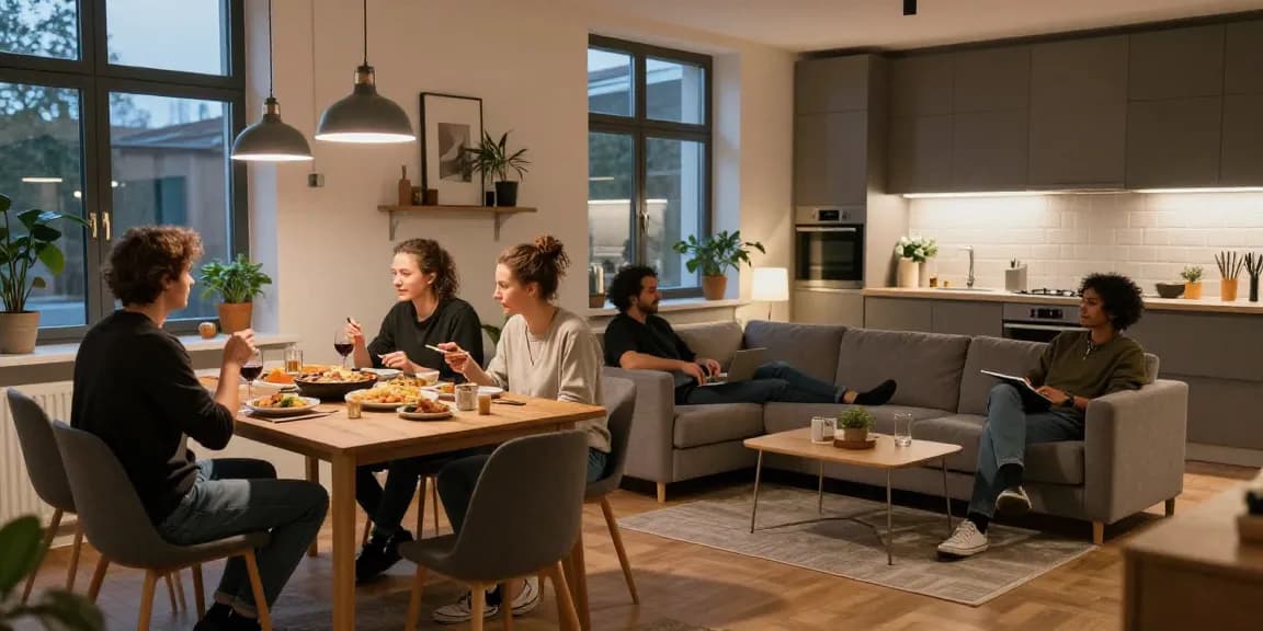 Monteurzimmer Hannover - Gemütliche Unterkunft für Arbeiter mit modernen Möbeln und entspannender Atmosphäre.