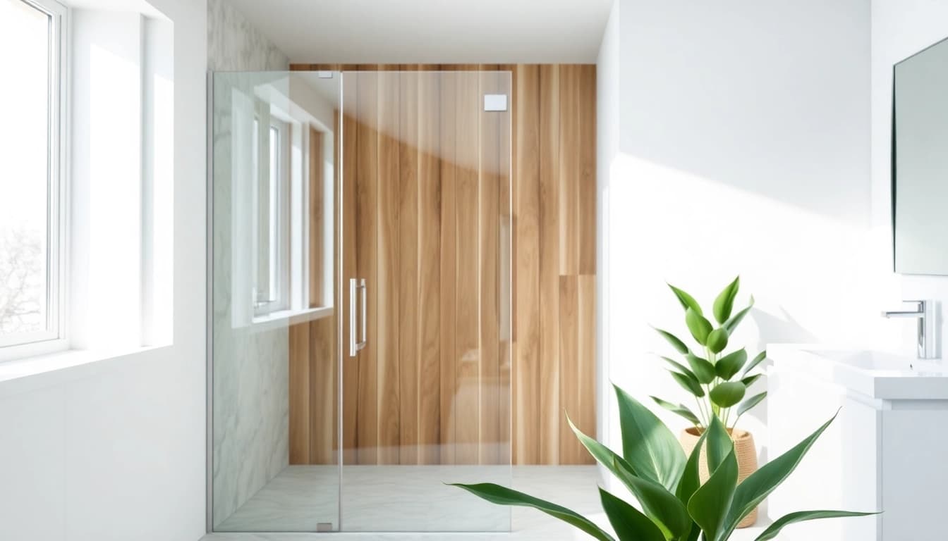 Elegant semi-frameless shower screens enhancing a modern bathroom's aesthetic appeal.