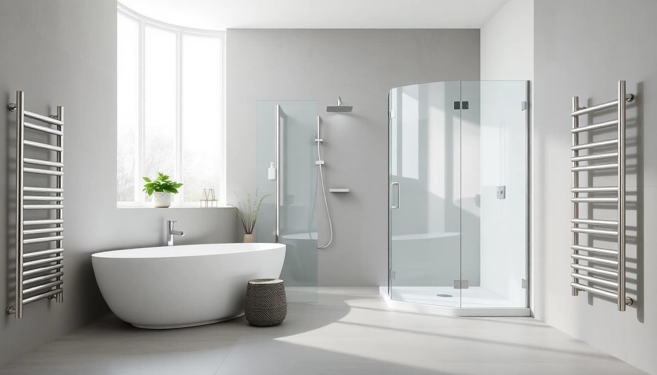 Erleben Sie die hochwertigen Produkte von sonni sanitär GmbH in einem stilvollen Badezimmer mit Glasduschen.