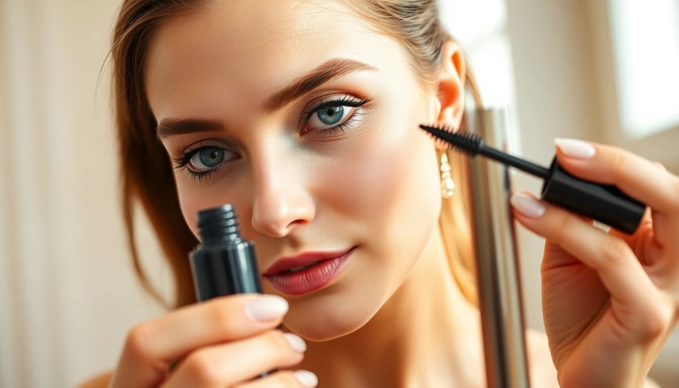 Apply luxe waterproof mascara for flawless, smudge-resistant lashes.