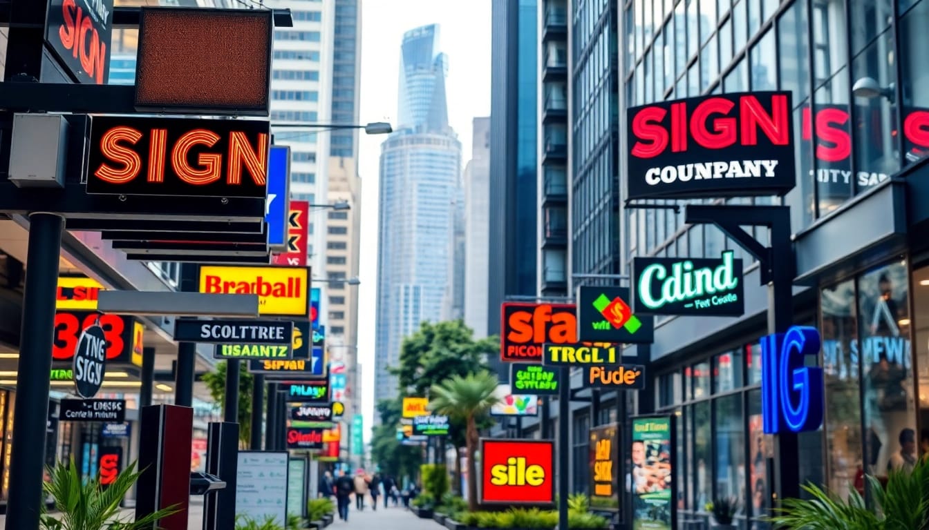 Custom signs displayed by a leading sign company edmonton showcasing vibrant designs and materials.