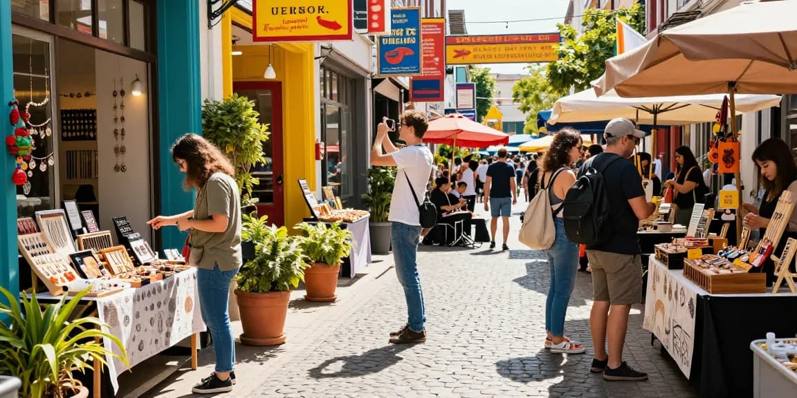 Colorful urban shopping scene showcasing diverse friends exploring unique artisan products and local food at the marketplace https://forumup.org/shop/search.php?ca_id=&addr1=&addr2=&addr3=&schKeyword=