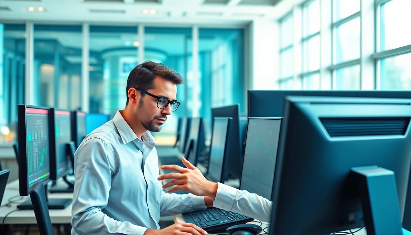 Showcase managed IT services Lakeland by a technician operating advanced networking equipment.