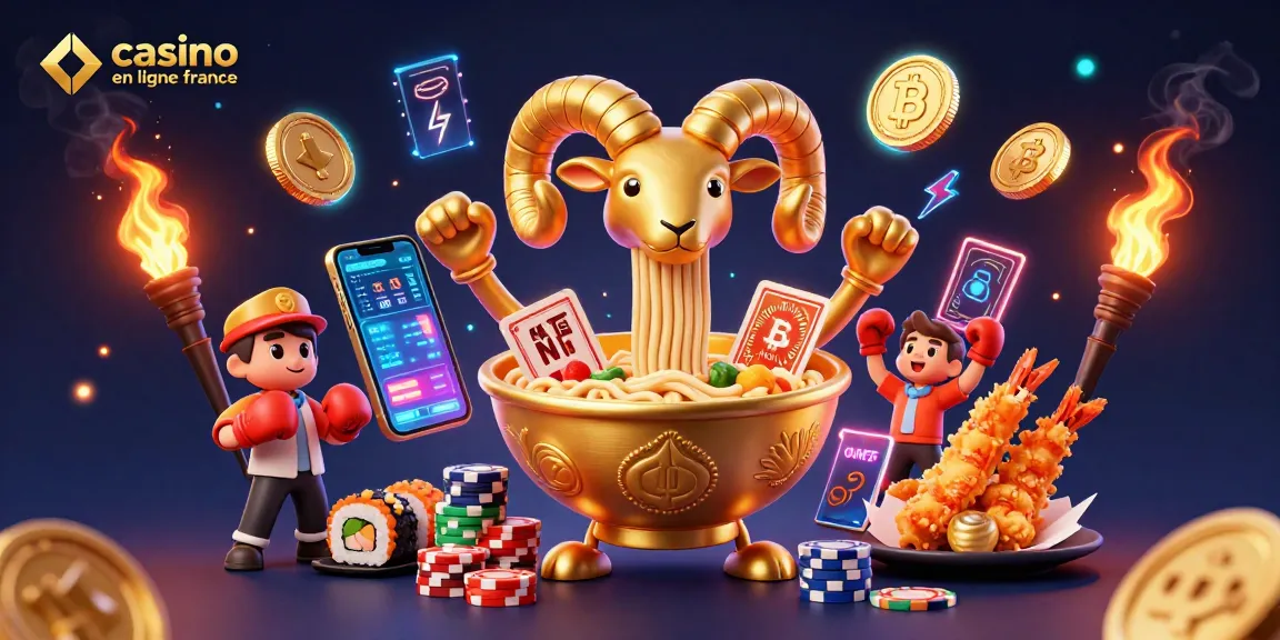 Jouez sur le casino en ligne France avec des personnages amusants de ramen en 3D et des pièces de crypto.