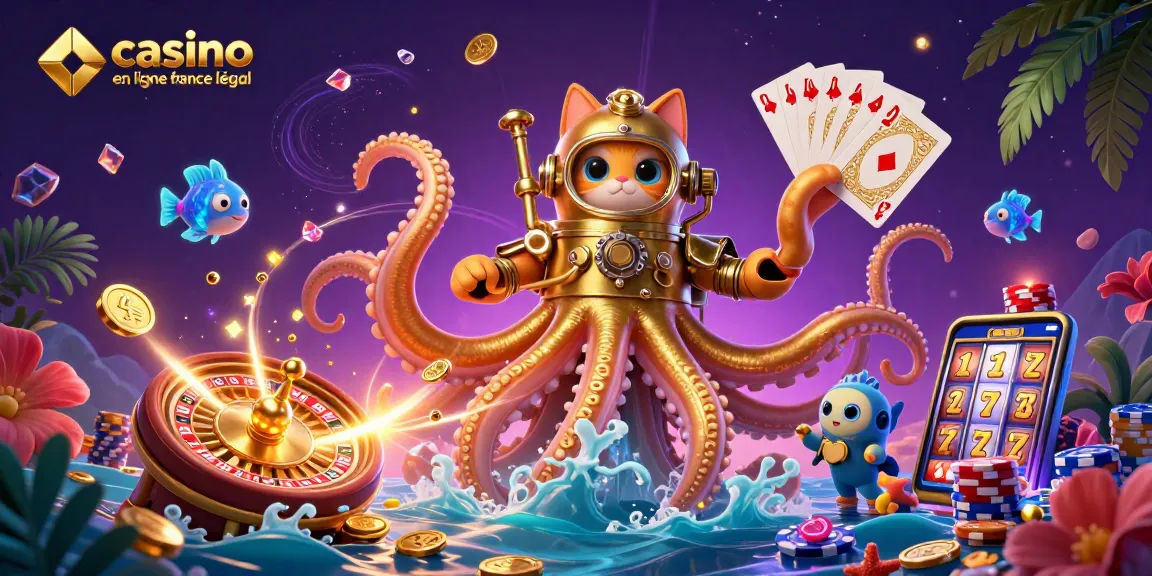 Découvrez le kraken doré dans une scène de jeu captivante sur un casino en ligne France légal.