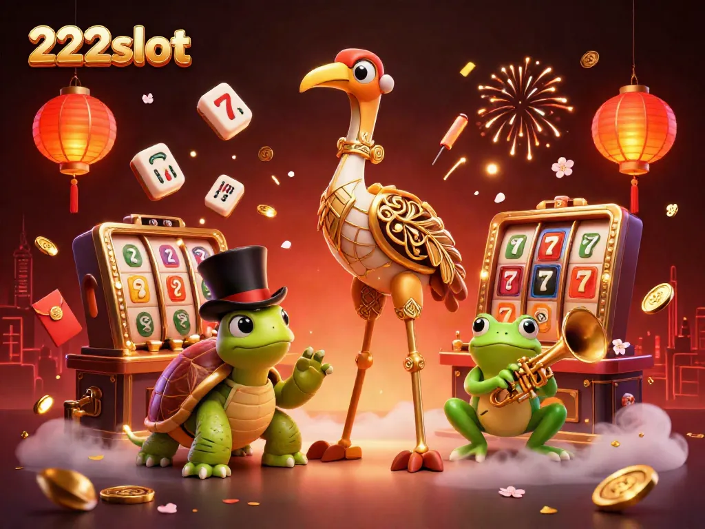 Mengakses permainan slot seru di 222slot dengan karakter lucu dan elemen keberuntungan.