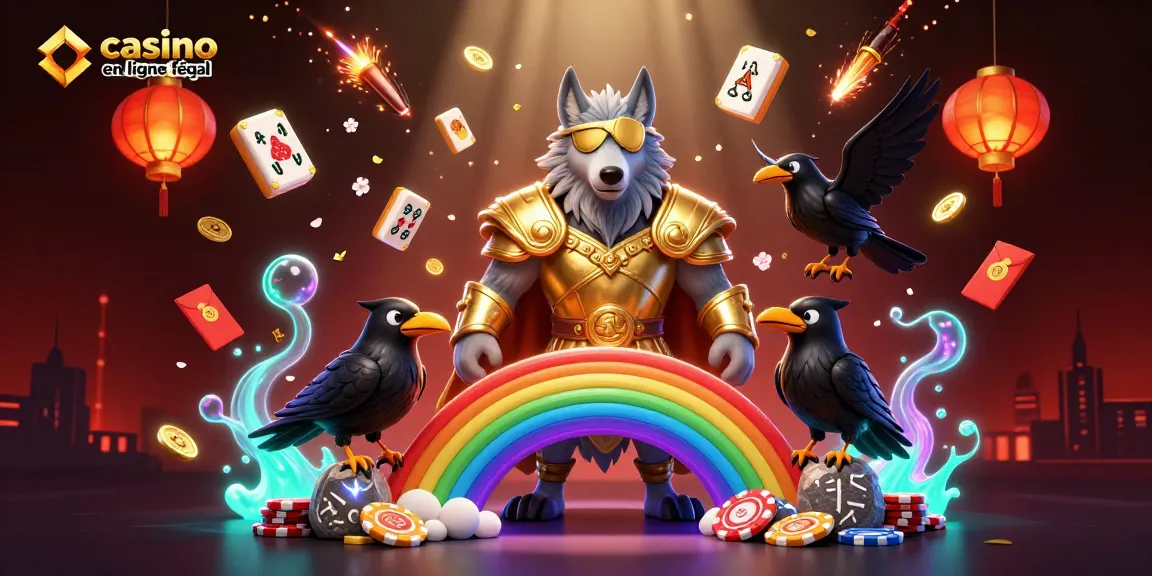 Une scène dynamique du casino en ligne France légal avec Odin et ses corbeaux parmi des éléments de jeu
