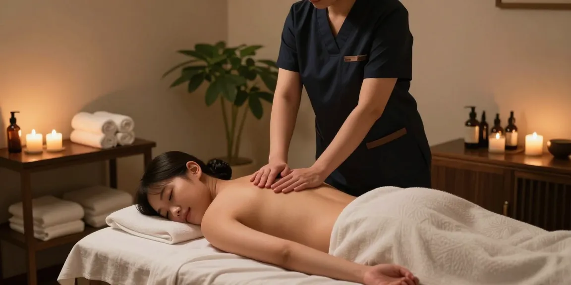 논현동출장안마 중인 고객과 전문가의 편안한 마사지 장면