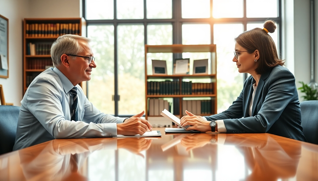 Mediation session in a professional office highlighting collaboration and resolution.