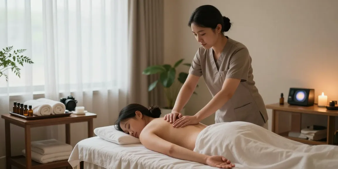 마포스웨디시 massage experience in a tranquil spa room with soft lighting.