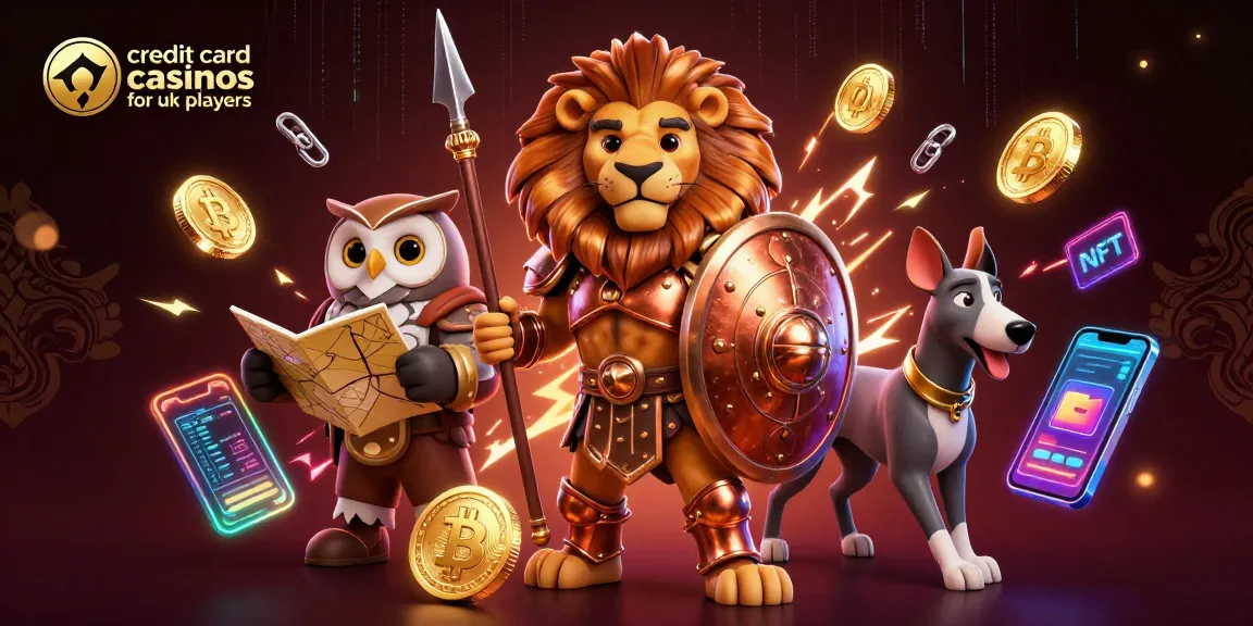 Experience the thrill of credit card casinos for uk players with vibrant 3D characters and crypto elements.