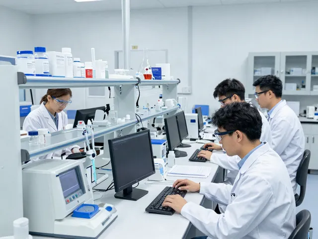 Laboratory scientists working with SwissChems products in a modern facility.