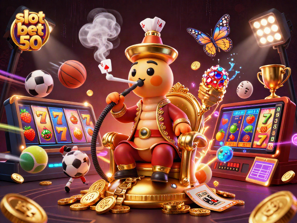 Betting on slot bet 50, highlighted by unique characters and dynamic gaming elements.