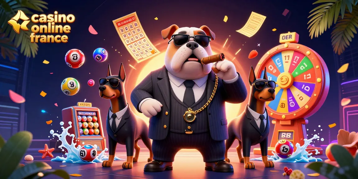 Gagnez avec les casinos en ligne en France en jouant à la loterie et au bingo animés, entourés de boules colorées.