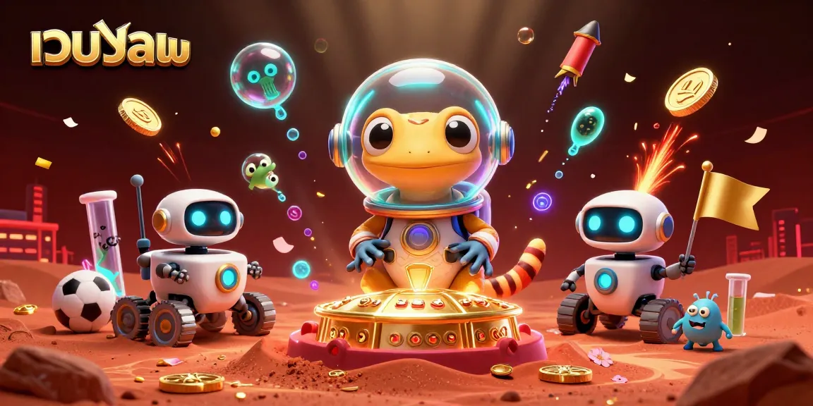 Bet on เว็บบอล with a vibrant Martian casino illustration showcasing sports balls and cheering aliens.