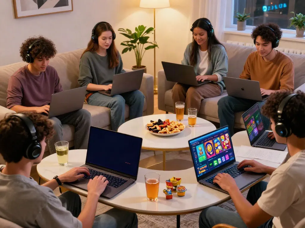Engaged users experiencing the DA88 online gaming platform with diverse games in a cozy setting.