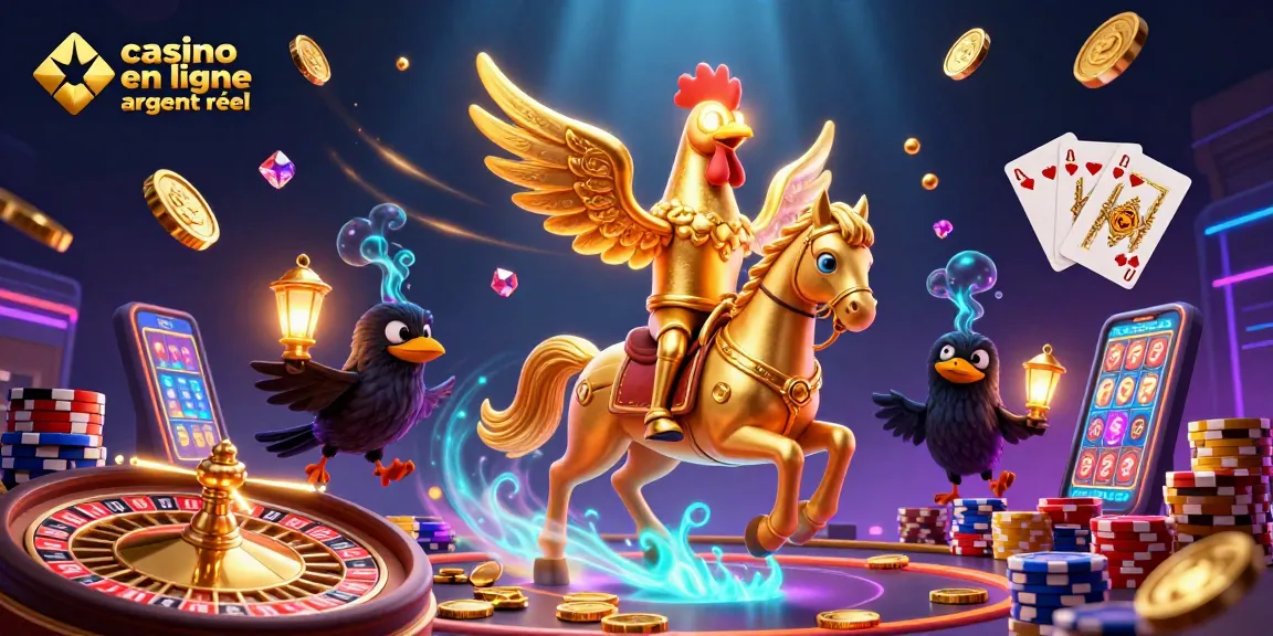 Découvrez le casino en ligne argent réel avec une illustration captivante d'un jeu nocturne dynamique.