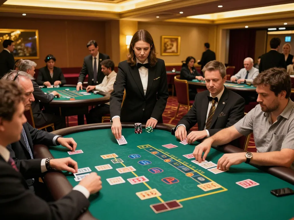 Players enjoy thrilling blackjack at 58win's luxurious casino, showcasing high-stakes gameplay.