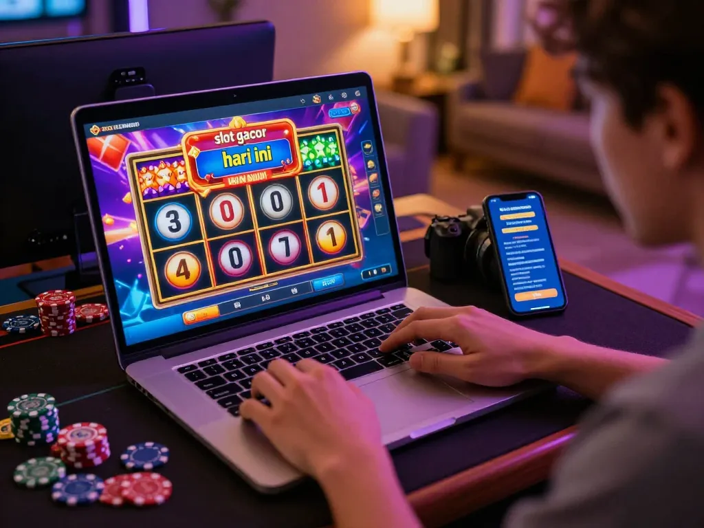 Pemain menikmati pengalaman slot gacor hari ini dengan grafis yang hidup dan antarmuka yang menarik.