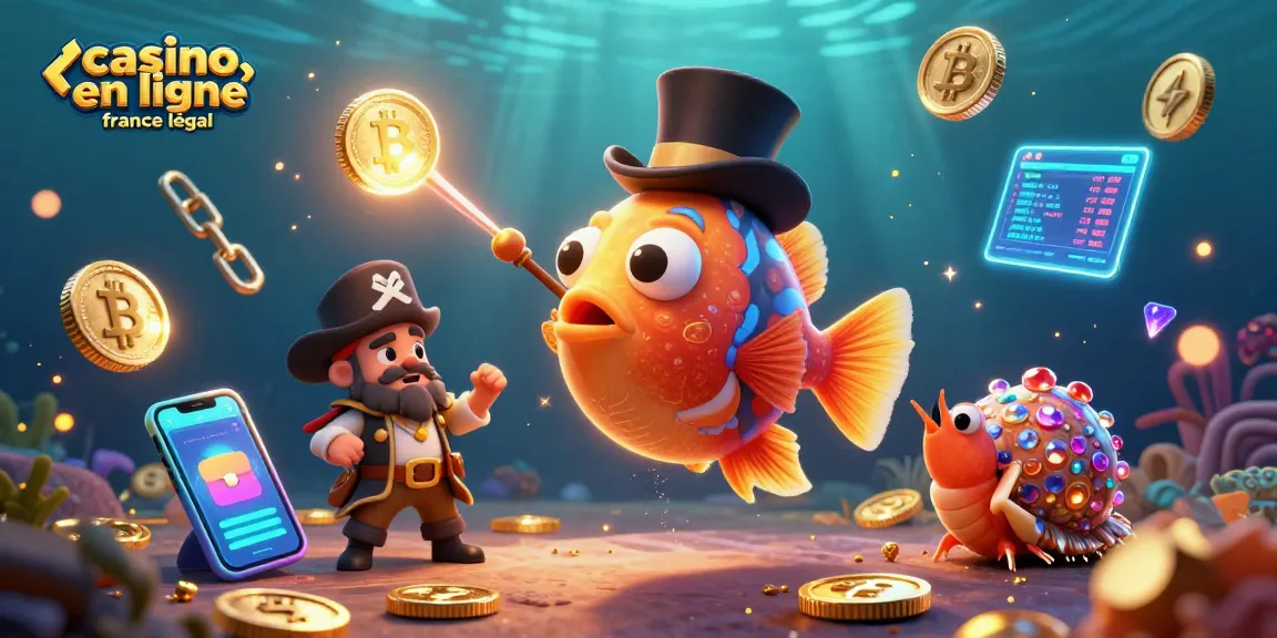 Jouez au casino en ligne France légal avec des pièces de crypto et des personnages sous-marins captivants.