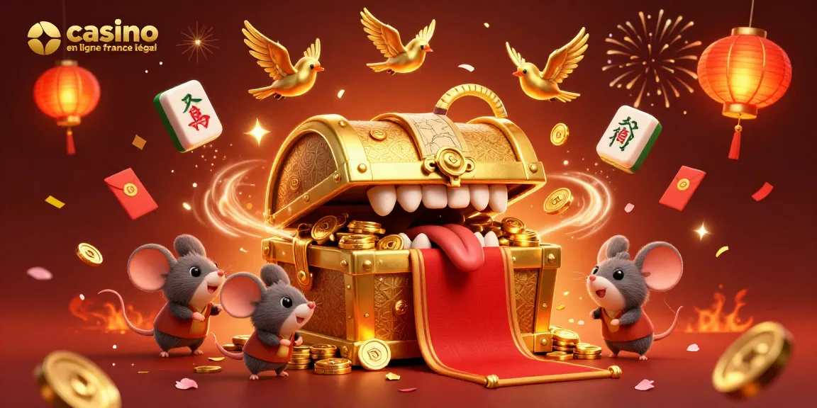 Jouez dans un casino en ligne légal en France tout en découvrant les richesses d'un coffre au trésor attirant des souris aventurières.