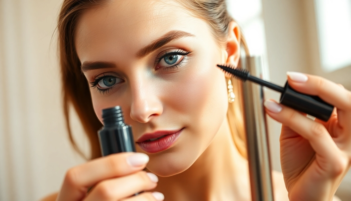 Apply luxe waterproof mascara for flawless, smudge-resistant lashes.