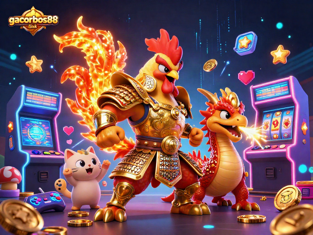Experience the excitement of gacorbos88 link with dynamic characters and vibrant casino elements.