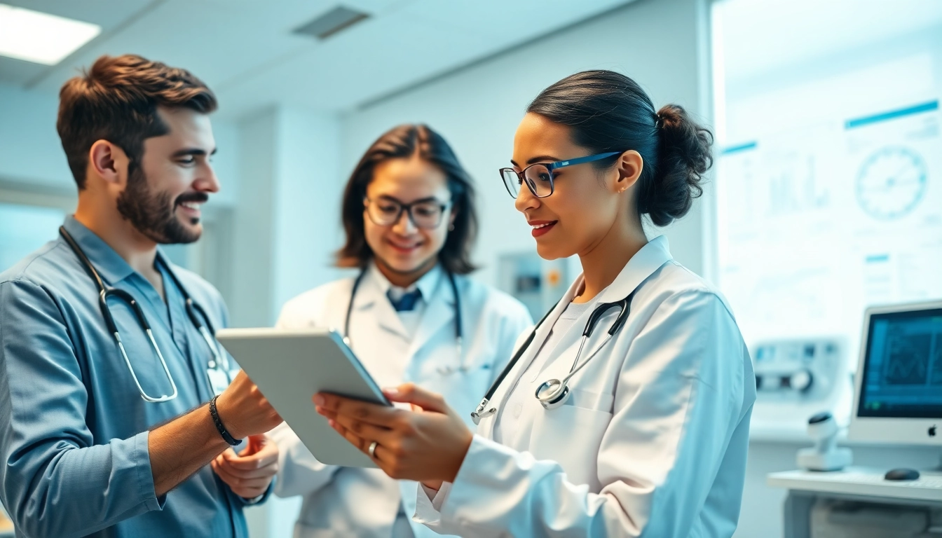 Enhance your health understanding with doctors reviewing patient health data in a modern clinic.