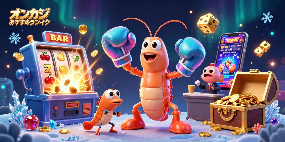 オンカジ おすすめランキングをテーマにした3Dカジノ幻影アート。スロットや勝利の瞬間を楽しむ演出が魅力。