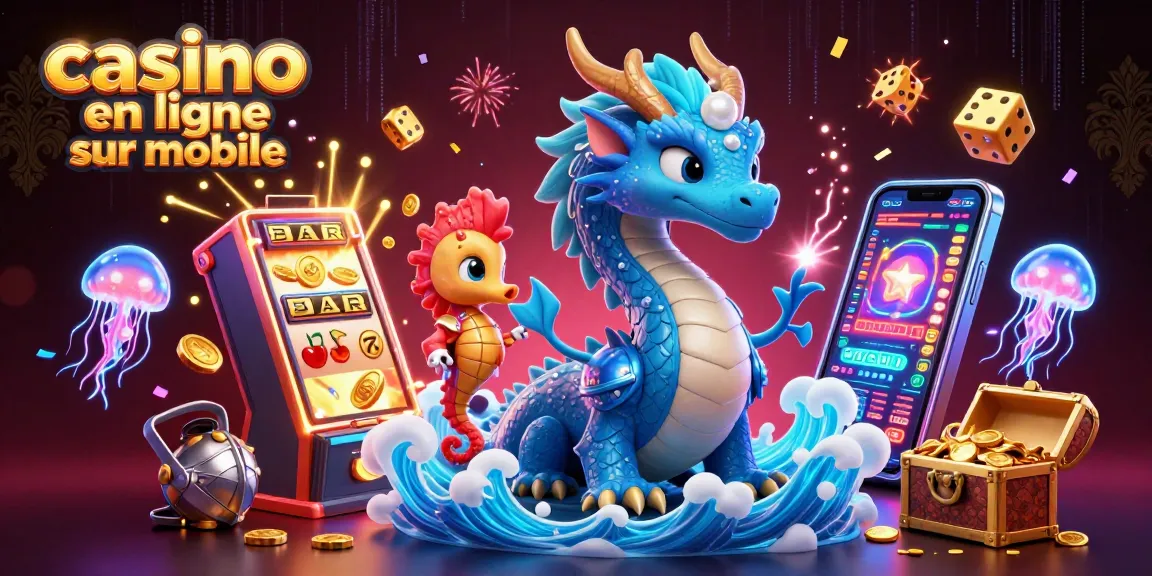 Découvrez un dragon aquatique et un chevalier hippocampe dans un casino en ligne sur mobile vibrant.