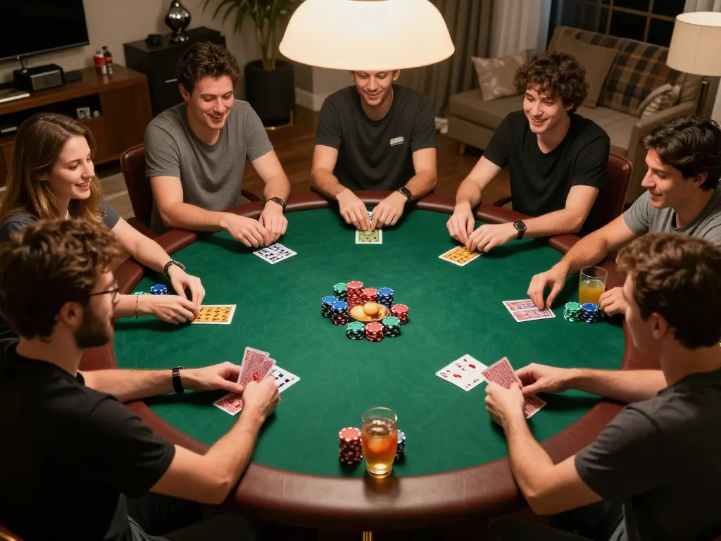 Experience the thrill of poker gameplay on hitclubapk with friends in a comfortable home setting.