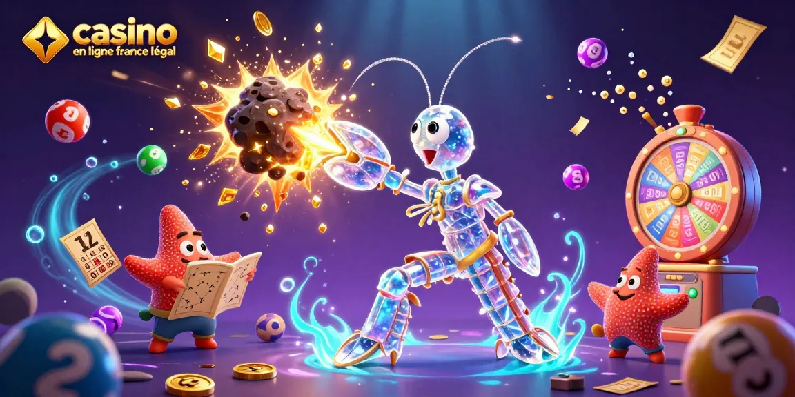 Moment excitant au casino en ligne France légal avec des personnages et des éléments de jeu.