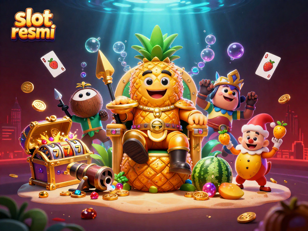Spin the wheel of fortune with slot resmi, showcasing vibrant characters and casino elements.
