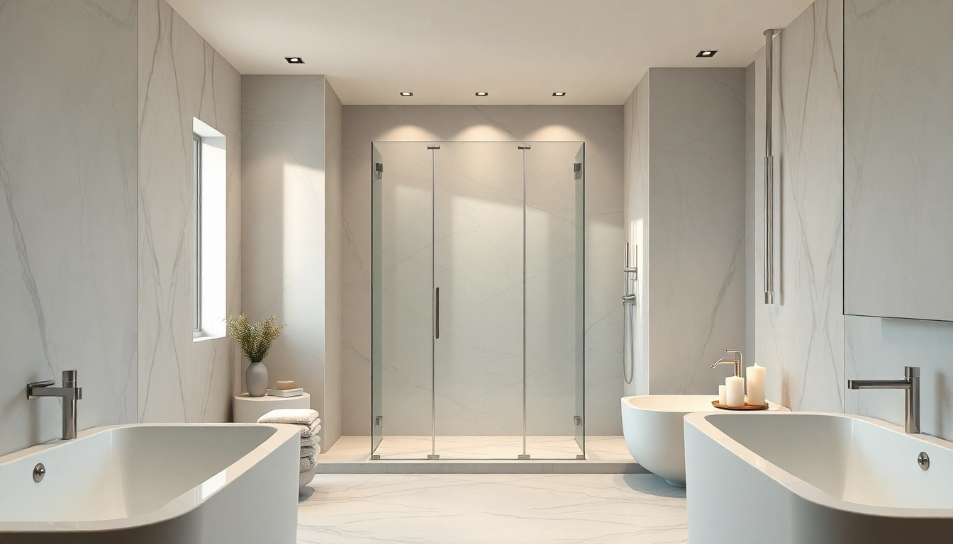 Experience elegant showers au in a modern, minimalist bathroom featuring luxurious design elements.