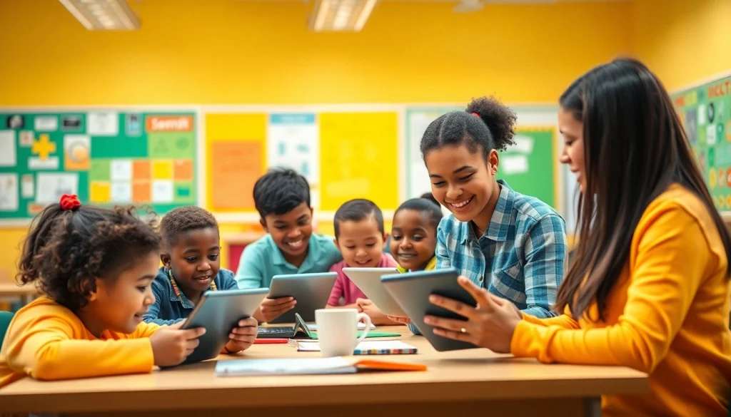 Enhance education through collaboration in a bright, colorful classroom setting.