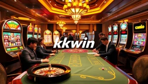 Experience winning gameplay at kkwin.com with an exciting casino scene of poker and slots.