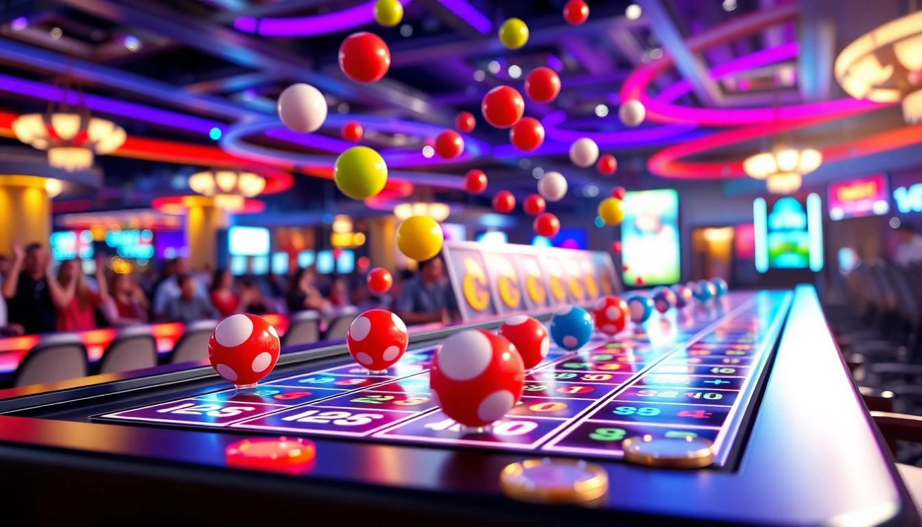 Menang besar saat bermain slot plinko dengan bola berwarna-warni dan multiplikator yang menyala.