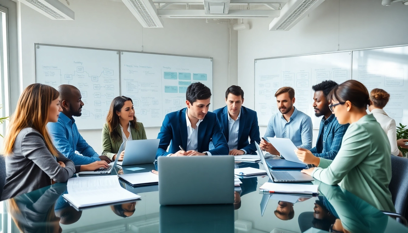 Team engaged in Proposal Writing and Management collaboration, showcasing teamwork and professionalism.