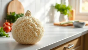 Discover kitchen loofah benefits in a cozy kitchen with natural lighting and organic textures.