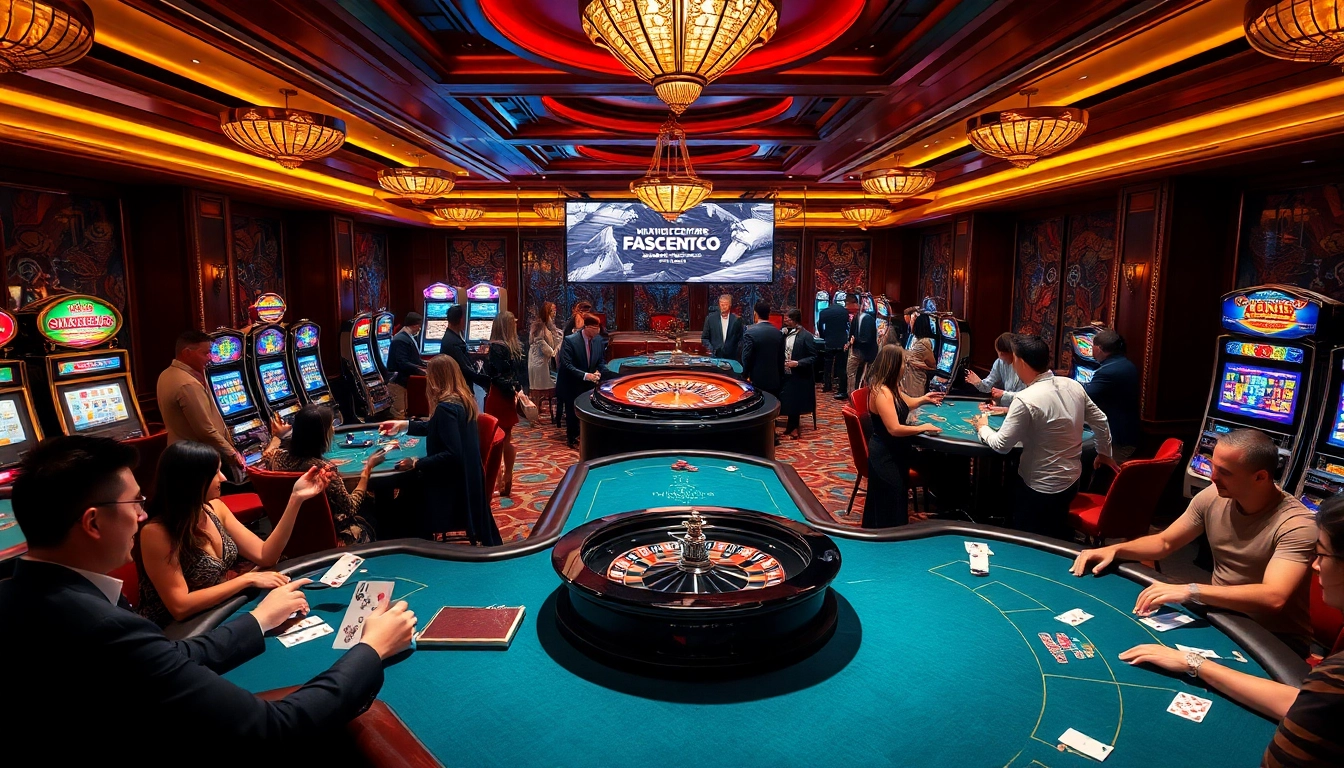 Thrilling gameplay at a luxurious casino with elaborate tables featuring https://hanoiculturetravel.com/ and vibrant slot machines.