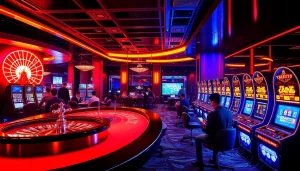 Engaging players using sbobet link alternatif at a vibrant casino with online betting elements.