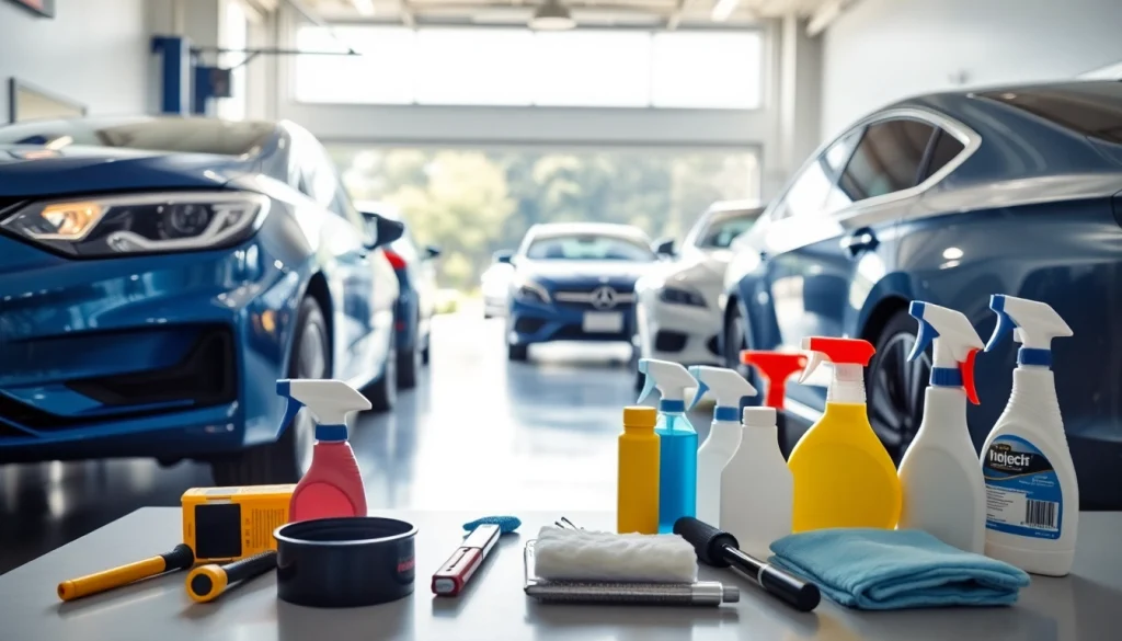 Experience auto detailing Cleveland TN with expertly polished vehicles in a bright, professional garage setting.