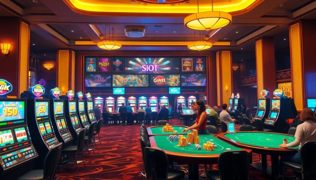 Experience the excitement of onicplay with vibrant slot machines and thrilling gambling action.