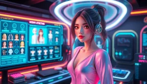Explore NSFW character AI customization in a vibrant digital workspace.