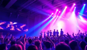 Experience the latest bts news through a vivid illustration of BTS performing on stage.