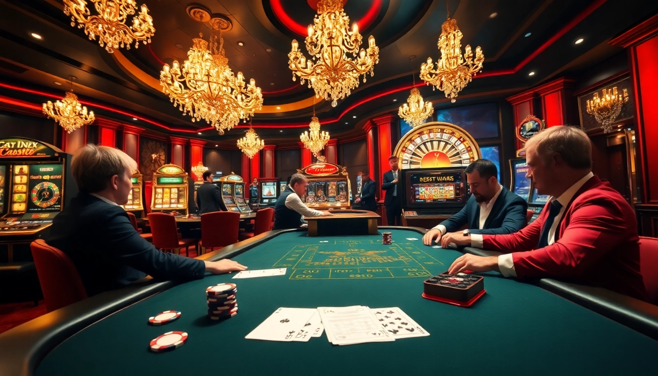 Vivez le frisson des meilleurs casinos en ligne avec une scène de table de poker dynamique mettant en vedette un jeu à enjeux élevés.