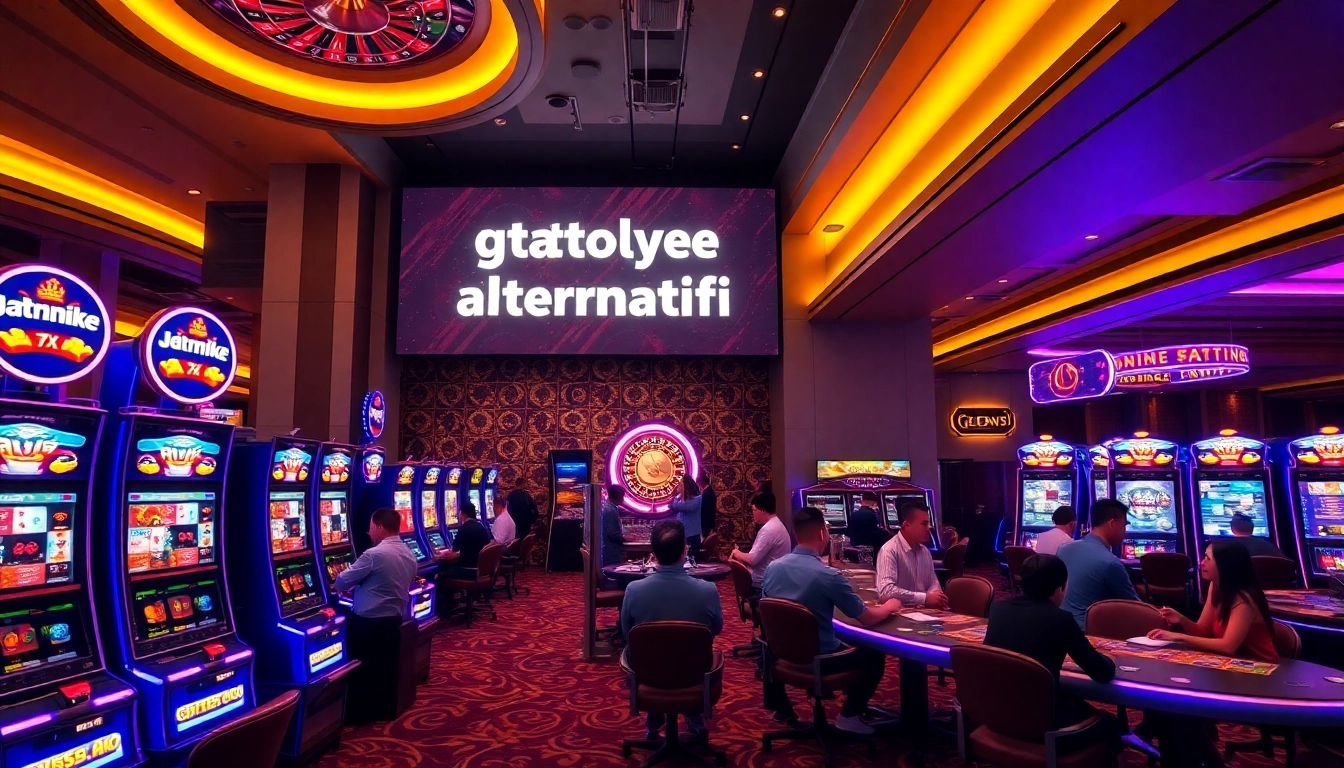 Exciting online casino atmosphere with gtatel alternatif gaming experiences and players engaged in activity.