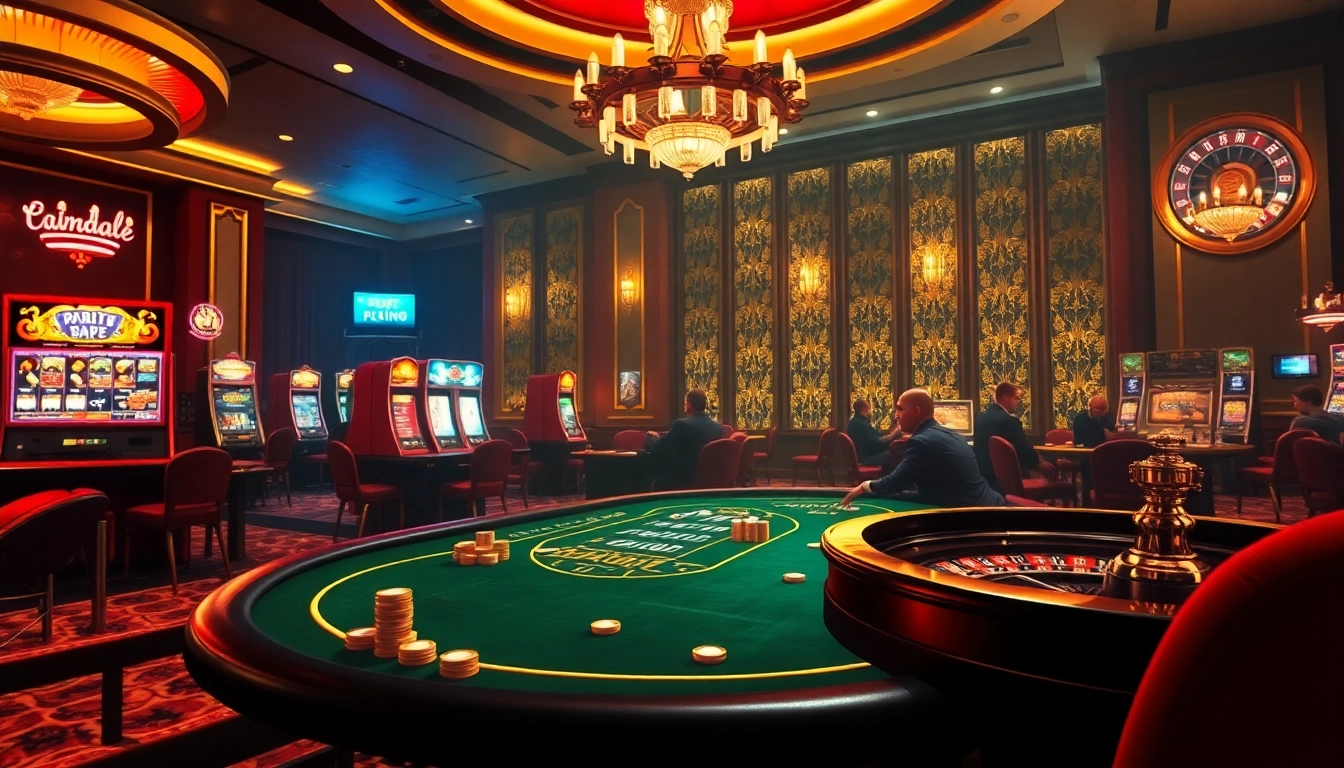 Vivez l'excitation des meilleurs casino en ligne avec des joueurs s'affrontant à une table de poker à enjeux élevés, éclairée dans une ambiance luxueuse.